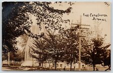 Byron Illinois~First Congregational Church~Wood Fence Posts~Rails~1907 RPPC picture
