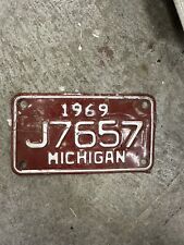 Vintage 1969 Michigan Motorcycle License Plate picture