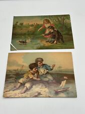 Antique Set Of Victorian Trade Cards Non Advertising Children Themed 5.5