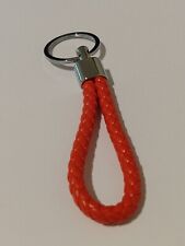 Red Braided Leatheret Wristlet Strap Keychain Accessory picture