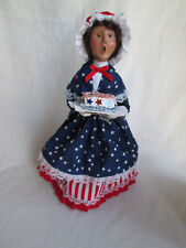 Byers Choice  Patriotic Lady Doll w/ 4th of July Flag Cake picture