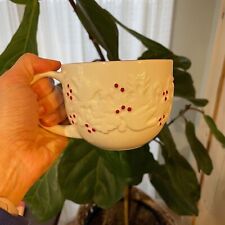 Christmas White Starbucks 2008 3D Doves Reindeer Tree Holly Berries 12oz Mug Cup picture