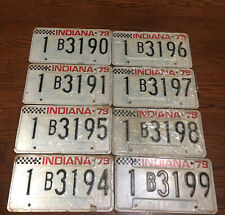 1979 Indiana License Plate Lot Indy 500 Checkered Flag picture