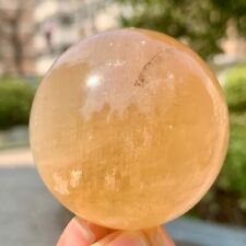 191G  Natural High Quality Crystal Yellow Ice Ball Reiki Cures Craft picture
