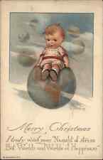 Charles Twelvetrees Sad Little Boy on Earth Globe c1915 Postcard picture