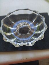 VINTAGE Clear CIGAR /Cigarette CLEAR GLASS ASH TRAY cigar holder in the middle. picture