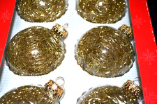 VTG Kmart Trim a Home Christmas Ornaments Golden/Gold Icicles  Set 6 Glass NIB picture