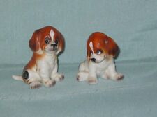 Vintage Josef Originals 2 Beagle Puppy Dog Figurines With Original Labels picture