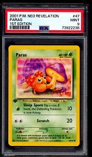 PSA 9 Paras 1st Edition 2001 Pokemon Card 47/64 Neo Revelation picture