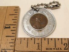 VINTAGE 1973 LUCKY PENNY KEYCHAIN FOB FROM LAS VEGAS CLUB HOME OF 49c BREAKFAST picture