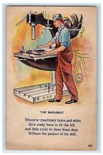 c1910's The Machinist Worker Factory Press Poem Art Unposted Vintage Postcard picture