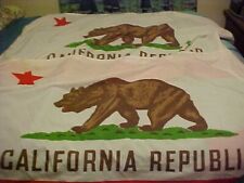 2 CALIFORNIA REPUBLIC SINGLE BEAR NYLON FLAGS ************ picture