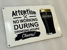 Guinness Beer PORCELAIN ENAMEL SIGN Concave Dome Shaped 12 Inch picture