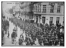 German Soldiers Passing Cafe Rubens As They March Streets Ostend B Old Photo picture