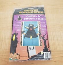Vintage Halloween Horrors Crashed Witch Door Decoration 1999 Flat Witch picture