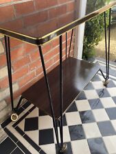 MCM French Formica & Brass Side Table 60s/70s Cocktail Bar Table Trolley picture