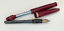 Vintage Sheaffer's Vacuum Fill Maroon Fountain Pen w 14k Feather Touch Nib BIN picture