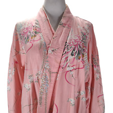 Vintage FP in Tokyo Kimono Size S Pink Floral Print Cotton Flawed  picture