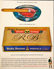 1962 Robt. Burns Cigars Season's Greetings Vintage Print Ad Christmas Panatela picture