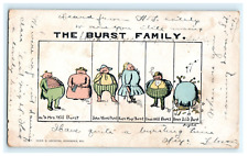 1906 The Burst Family USA Humor Chris Krogstad NY Posted - Stained picture