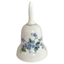 Vintage Royal Osborne Fine Bone China Bell Made in England White Blue Flowers picture