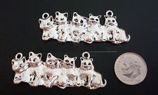 2 Large Kitten family silver plated charms, pendants, centerpieces CFP099 picture