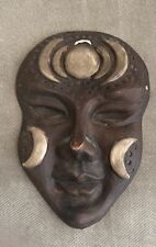 African 90s Vintage Ceramic Clay Wall Mask Face RARE Africa Tribal Art picture