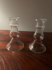Pair of Vintage Glass Candle Stick Holders picture
