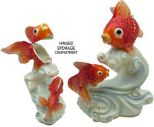 RUCINNI Goldfish on Wave Jeweled Trinket Box picture