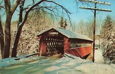East Arlington VT Vermont, Old Covered Chiselville Bridge, Vintage Postcard picture
