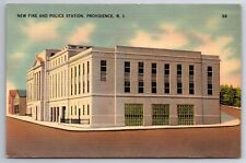 Providence Rhode Island R.I. New Fire and Police Station Vintage Postcard UNP picture