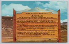 Leadville Colorado Historical Marker Leadville Facts History Vintage Postcard picture