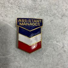 Vintage c1960s Enamel Chevron Pin Back Badge Assistant Manager Uniform Pinback picture