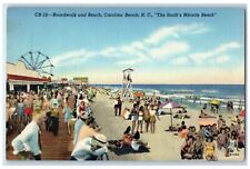 c1940's Boardwalk & Beach Carolina Beach North Carolina NC Ferris Wheel Postcard picture