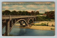 Jacks Fork River MO-Missouri, Aerial Bridge Scenic View, Vintage Postcard picture