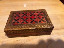 Vintage Hand Carved Inlaid Wood Trinket Box Made in Poland 5