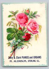 Story Clark Pianos Organs H Aldrich Pink Rose Sterling Illinois P273 picture