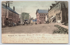 Postcard Searsport Maine Main St Showing Ice Cream Sign Horses Buggies Post 1906 picture