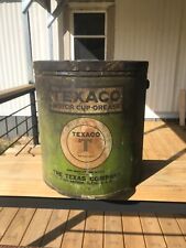 Green Rare Vintage Texaco 25 LBS cup Grease Can Port Arthur Texas Oil Green picture