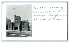 1901 US Flag on top of Armory Fitchburg, Massachusetts MA Unposted Postcard picture