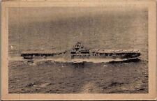 1945 WWII U.S.S. RANDOLPH CAPT J R TATE PRINTED ONBOARD SHIP POSTCARD RARE 29-98 picture