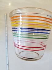 Classic 1950s Mid-Centurty Modern MCM Rainbow Heavy Glass Striped Bowl USA Made picture