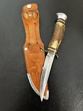 Vintage Edge Brand Solingen German Knife #460  Stag + Sheath picture