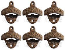 6 Texas Beer Bottle Openers Embossed Rustic Cast Iron Wall Mount Bar Man Cave picture