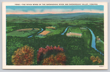 Seven Bends Shenandoah River Valley, VA c1920 Postcard, Blue Ridge Mountains picture
