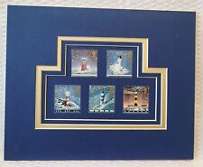 HISTORIC BRITISH LIGHTHOUSES - MATTED POSTAGE STAMP ART - 1275 picture