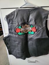 Harley Davidson Women's genuine leather vest, pre-owned, Size Medium picture