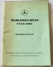 Mercedes Benz Type 190b owner's manual July 1959 Germany picture