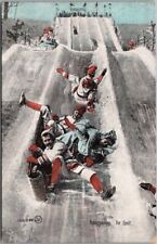 c1910s CANADA Canadian Winter Sports / Comic Postcard 