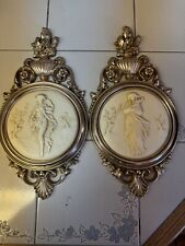 2 Vintage Syroco MCM Cameo Wall Plaques Greek Roman Goddess（C) picture